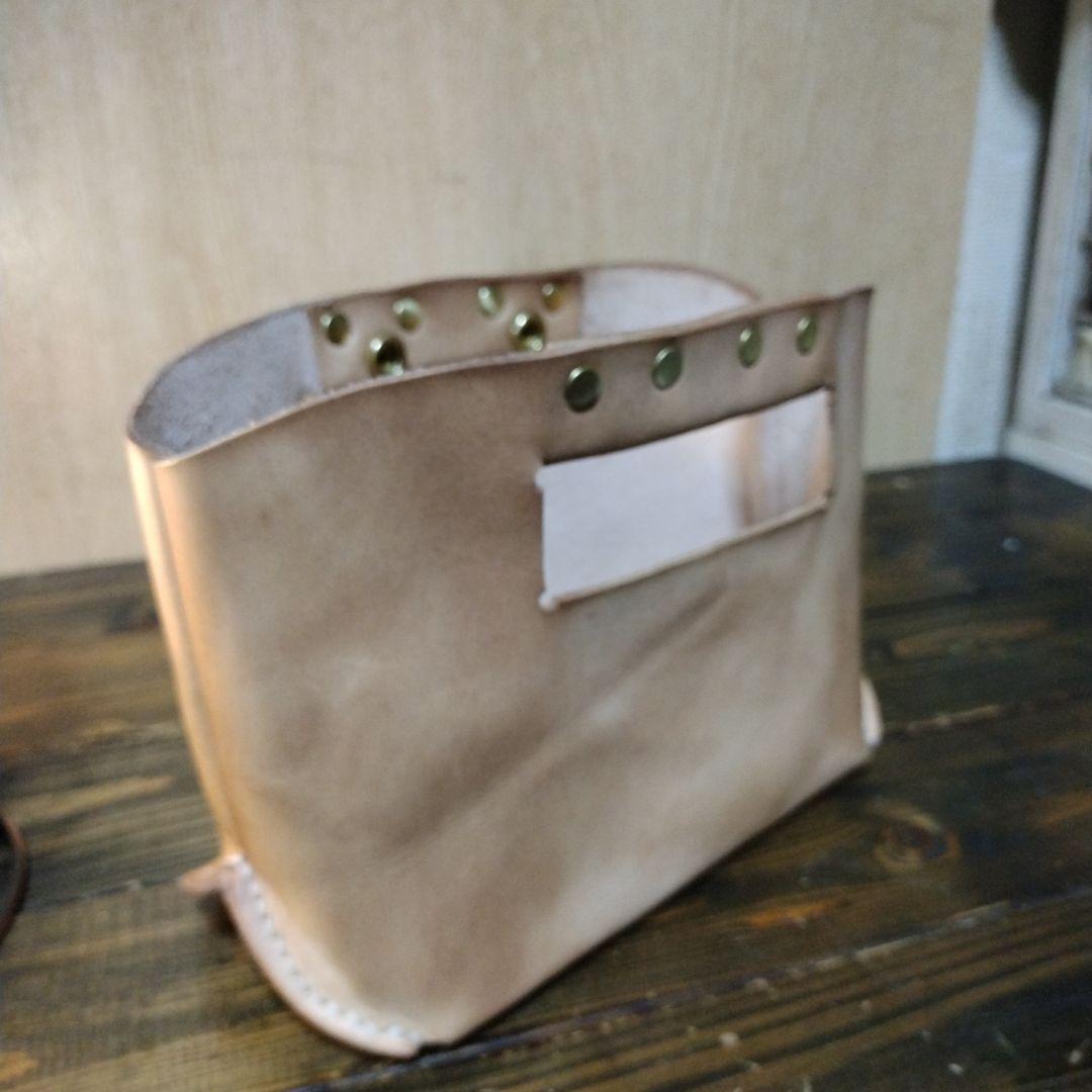 【厚革堅牢】総手縫いハンドメイド　一枚革の大切なバッグ