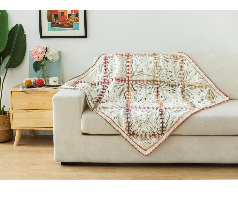 ACANTHUS かぎ針編み パッチワーク マルチカバー ひざかけ こたつカバー