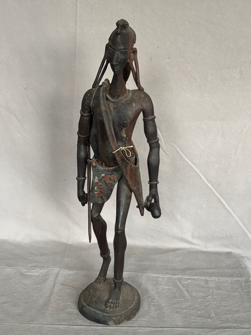 アフリカンアート マサイ族 彫刻 木製 50cm