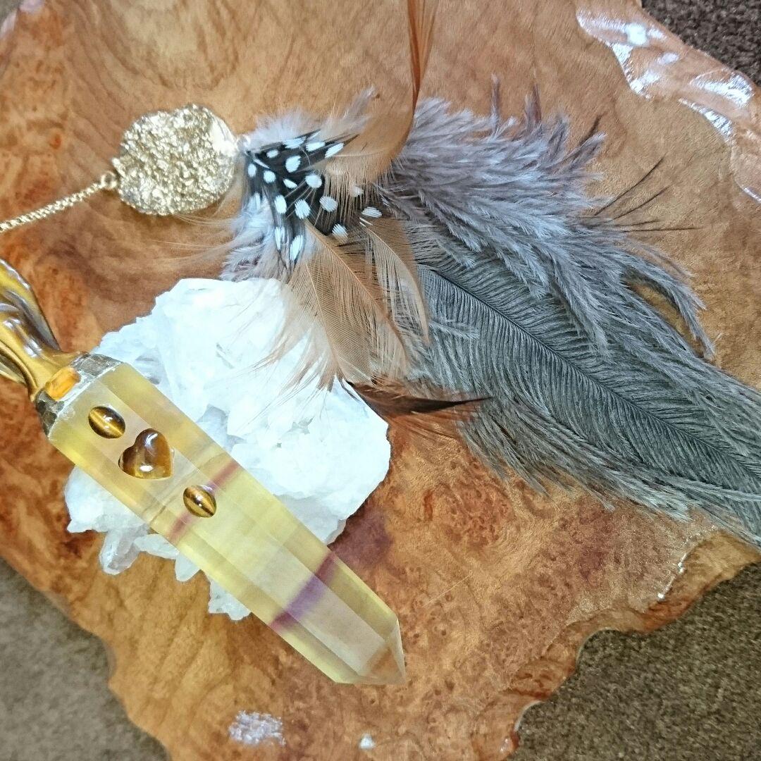 エンジェルワンド イエローフローライト&タイガーアイ