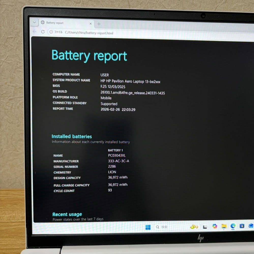 g*o様 HP Pavilion Aero 13-be2xxx Ryzen7 7