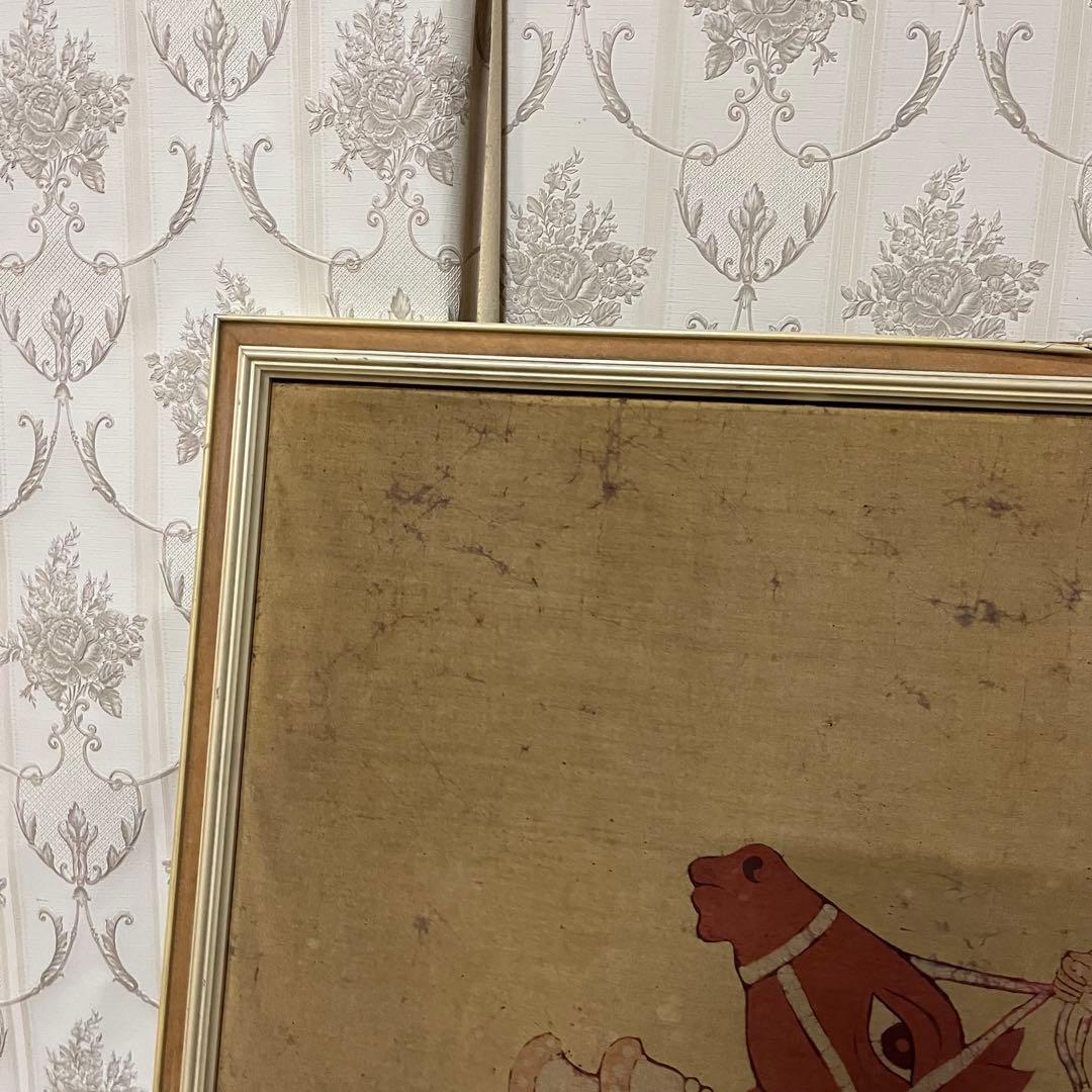 【アンティーク】額装 額縁 アート作品 ドーラ・マル バティック 民芸品 美術品