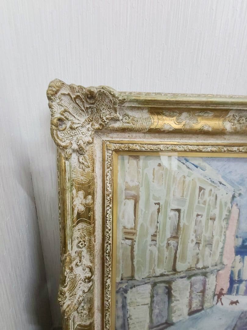 最終値下げ♪絵画 「ボルドーの街角」 フランス　アンティーク　額縁