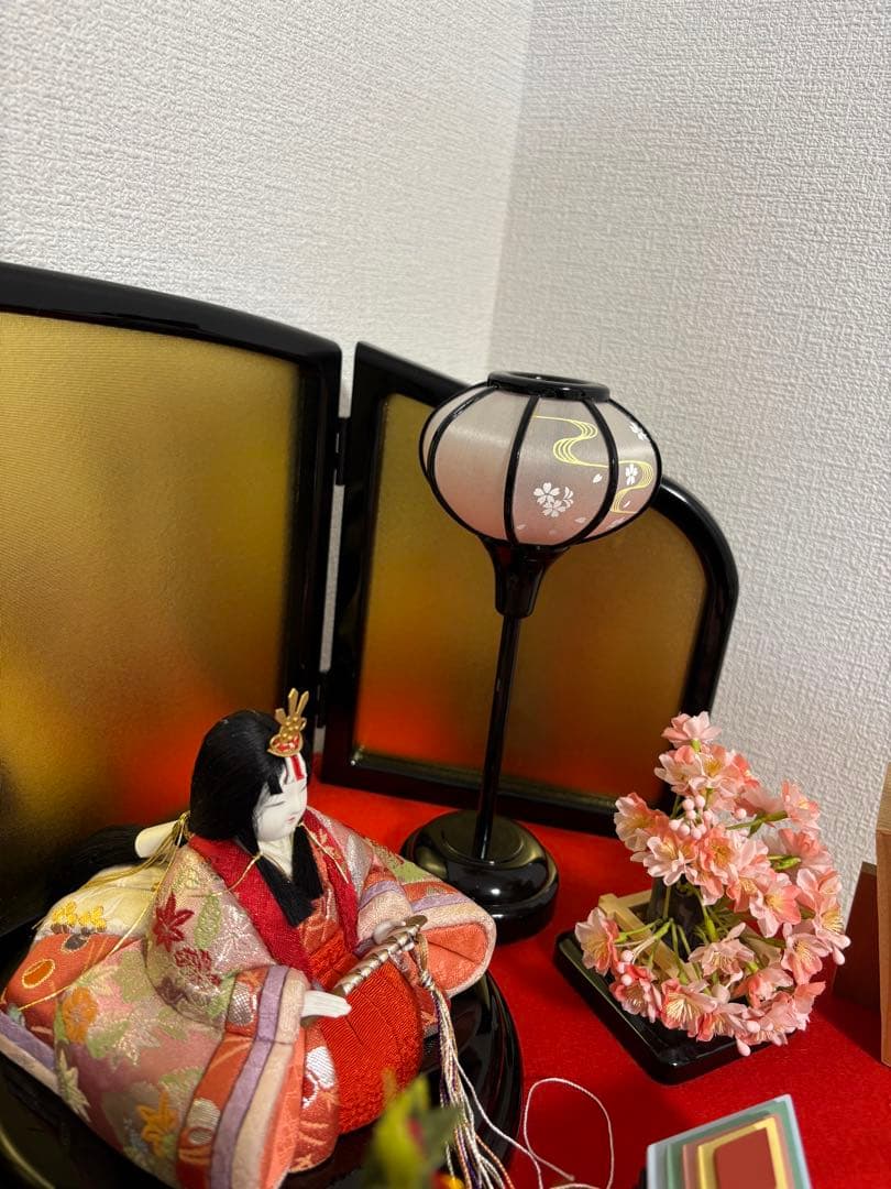 紫*遠様 ひな祭り 雛人形セット 赤金装飾