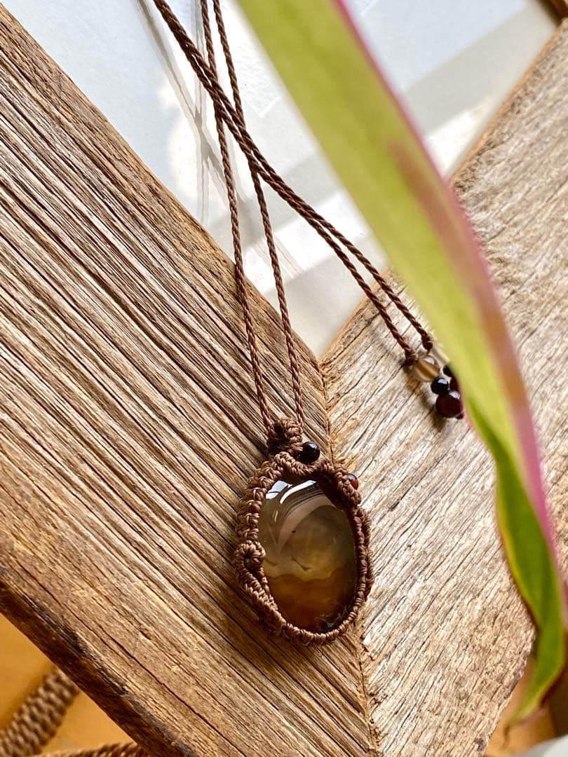 日々のお守りアクセサリー＊天然石マクラメネックレス