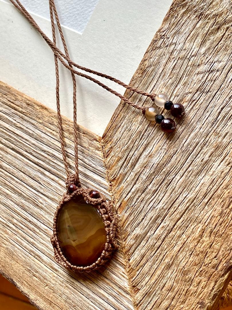 日々のお守りアクセサリー＊天然石マクラメネックレス