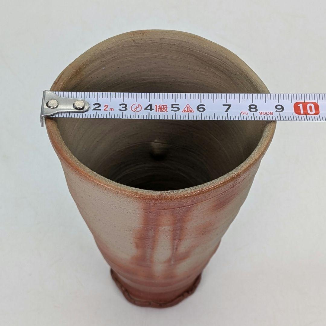 鈴木篤夫 備前焼 緋襷フリーカップ コップ ビアマグ 酒器 麦酒呑 酒杯 酒盃
