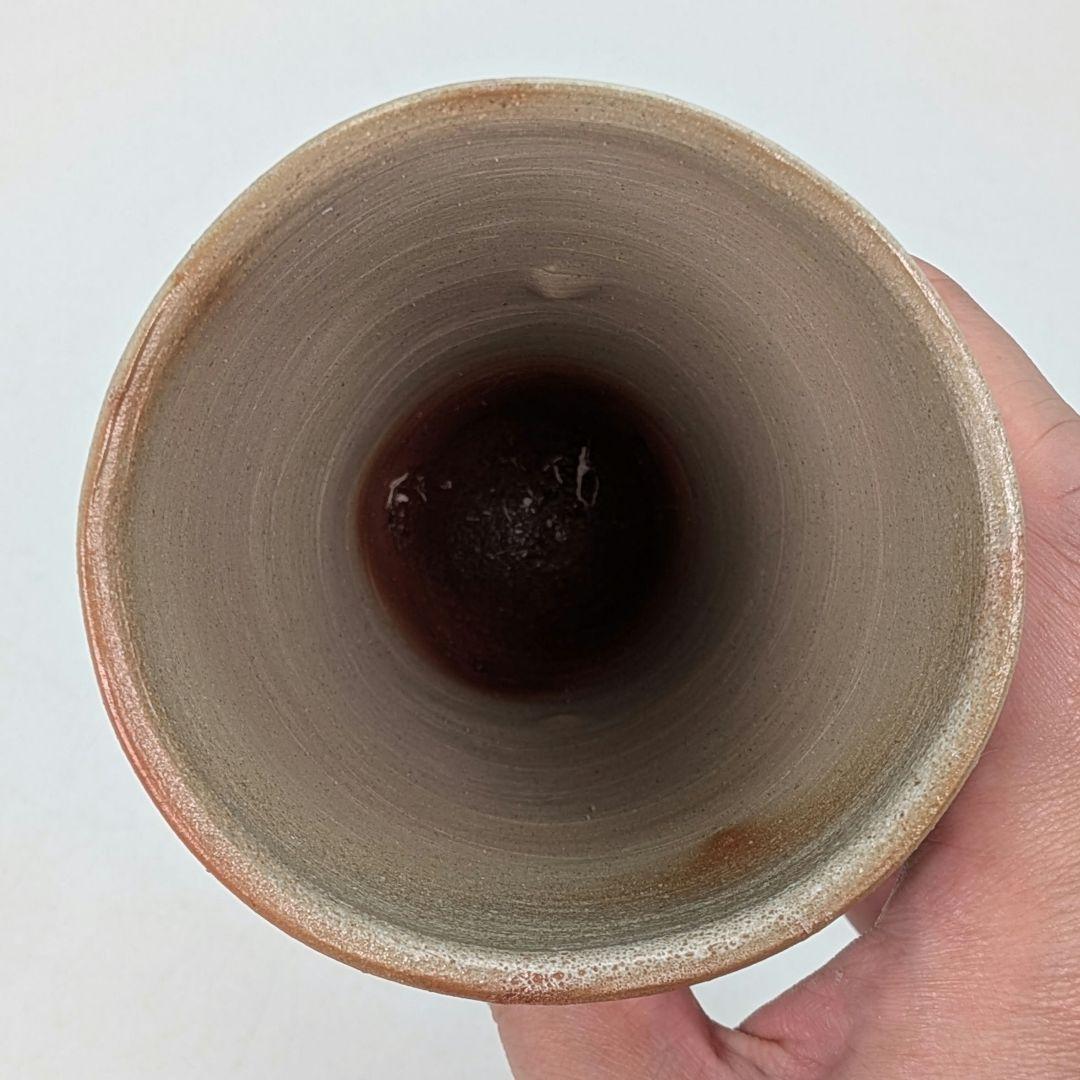 鈴木篤夫 備前焼 緋襷フリーカップ コップ ビアマグ 酒器 麦酒呑 酒杯 酒盃