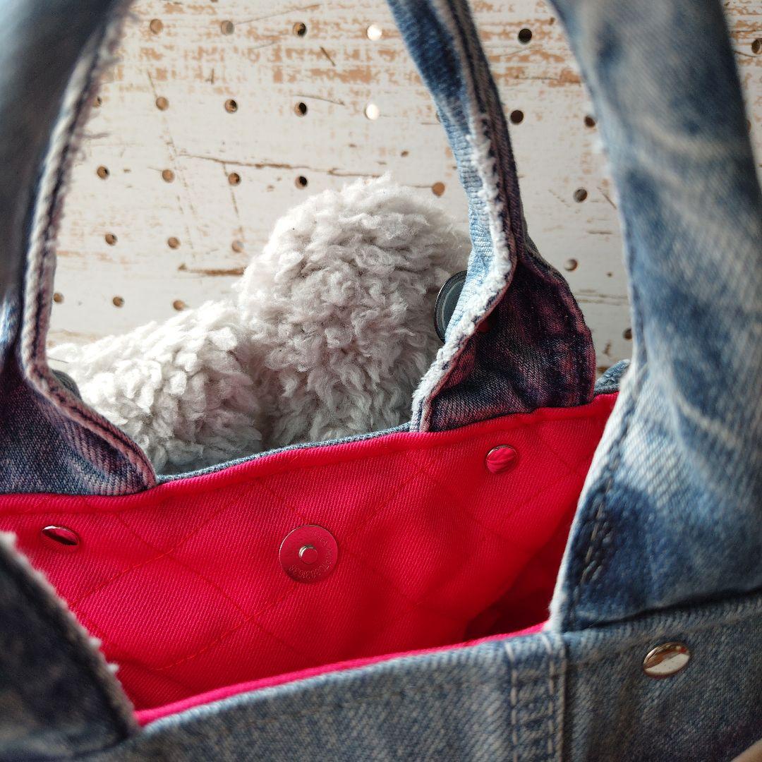 に*ん様 コヤンイサムチョン　ルミ　デニムリメイクトートバッグ　フリル