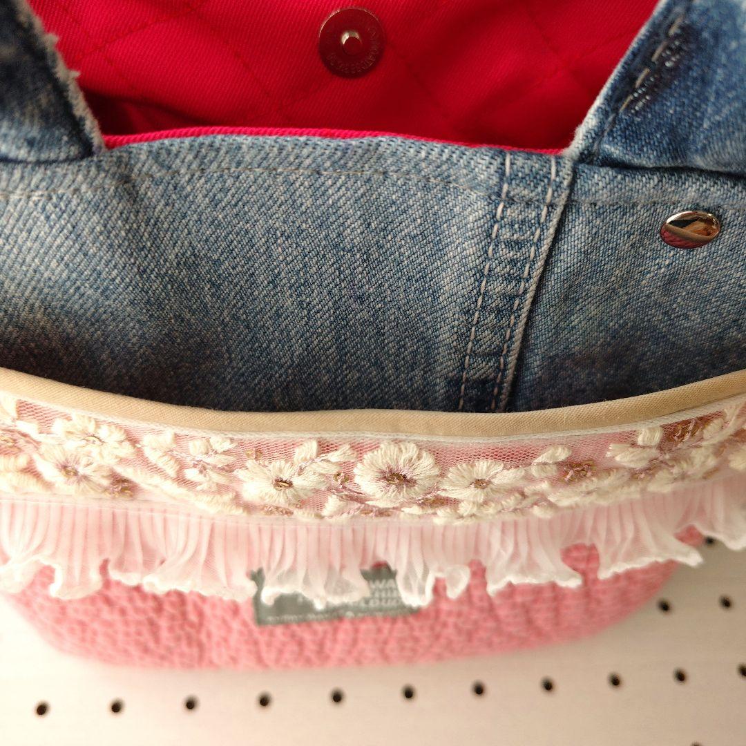 に*ん様 コヤンイサムチョン　ルミ　デニムリメイクトートバッグ　フリル