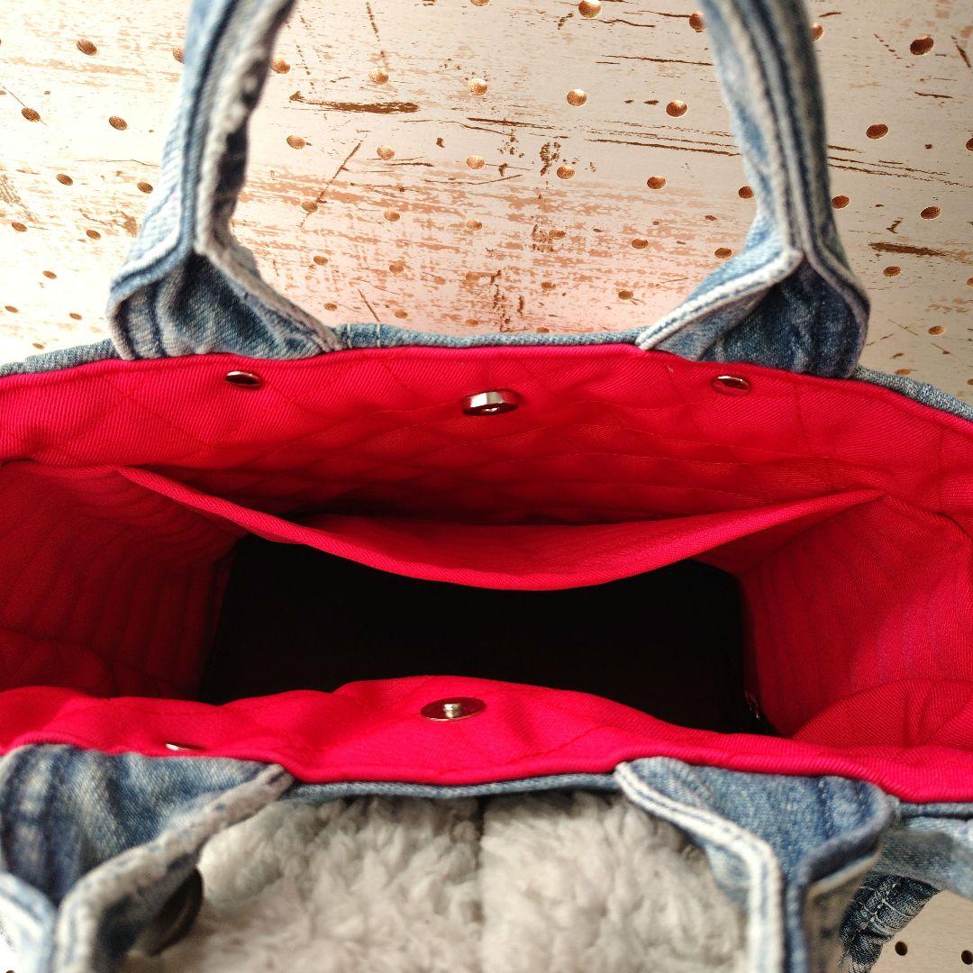 に*ん様 コヤンイサムチョン　ルミ　デニムリメイクトートバッグ　フリル