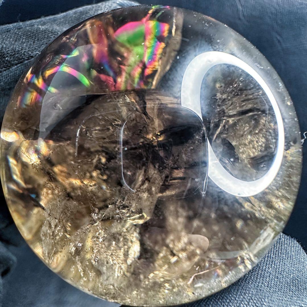 【開運·魔除 】別格高級品❗️ファントムレインボースモーキークォーツ丸玉A1389