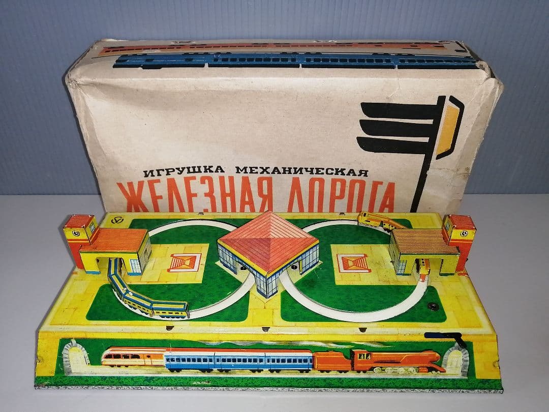電車まわり(列車、自動車仕様)　ブリキ　ゼンマイ　ソビエト製
