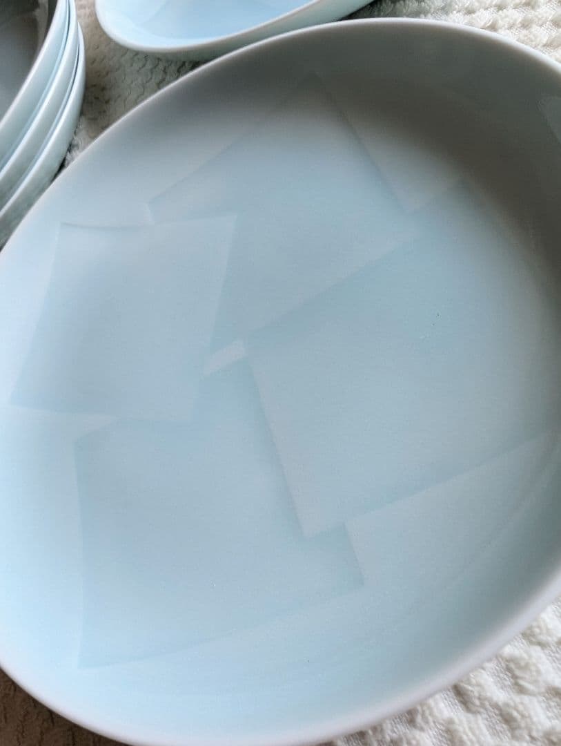 橘吉　青白磁 中皿揃い　 五客　新品