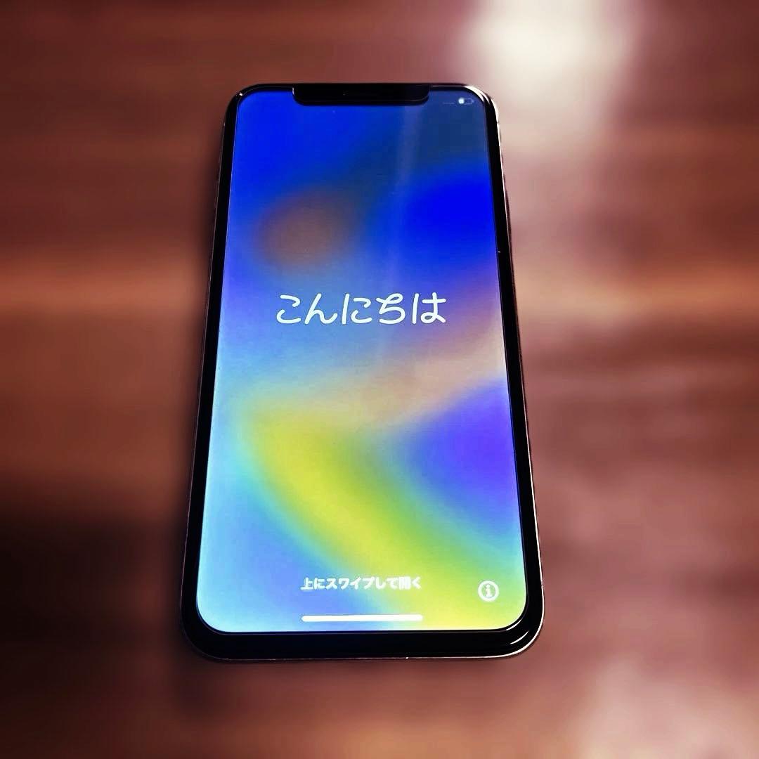 【美品】Apple iPhoneX 256GB シルバー SIMロックあり