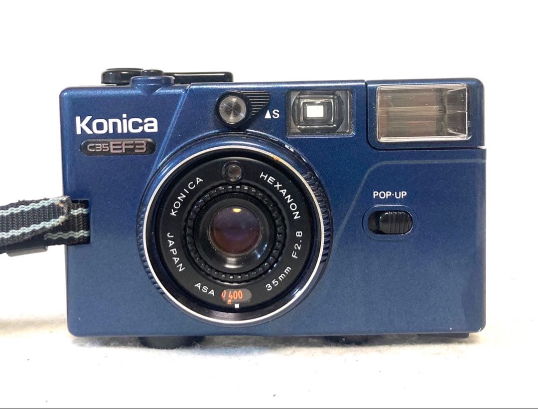 【動作確認済 外観美品】Konica C35 EF3 青 希少カラー フィルム