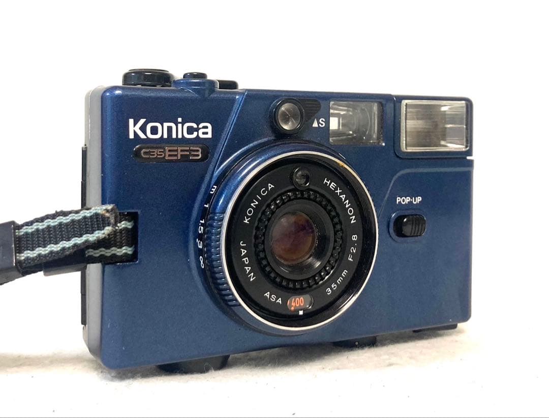 【動作確認済 外観美品】Konica C35 EF3 青 希少カラー フィルム