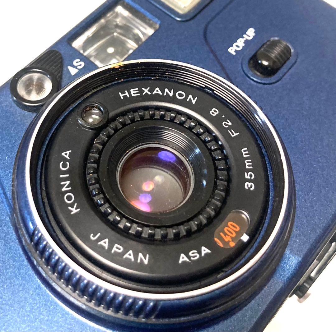 【動作確認済 外観美品】Konica C35 EF3 青 希少カラー フィルム