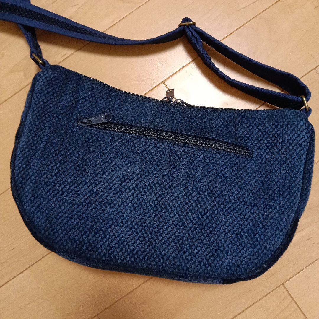 古布　藍染木綿二重剣道着　ショルダーバッグ　ハンドメイド　剣道着リメイク