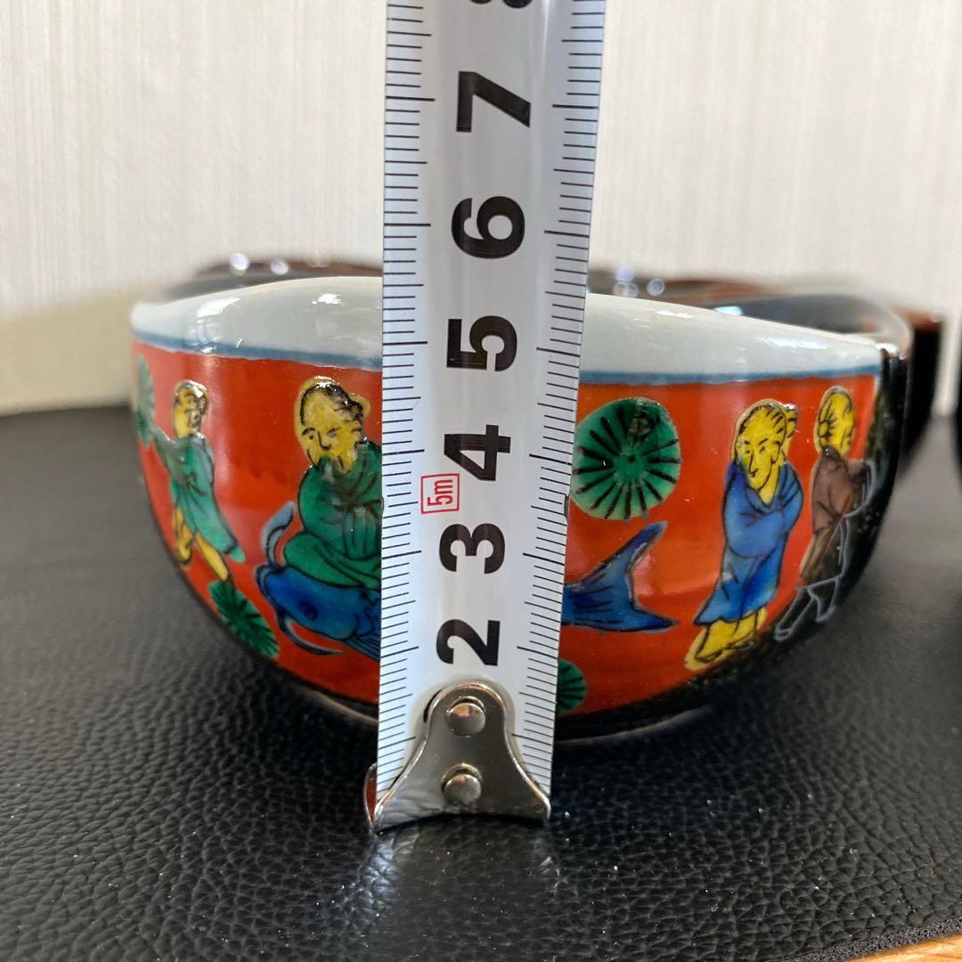 昭和レトロ新品 九谷焼 岳山小鉢揃5客セット仙人鯉 木米骨董品食器小皿取り皿陶器