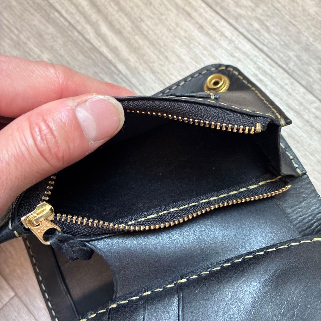 イタリアンレザー　ミドルトラッカーウォレット　真鍮　タイプB