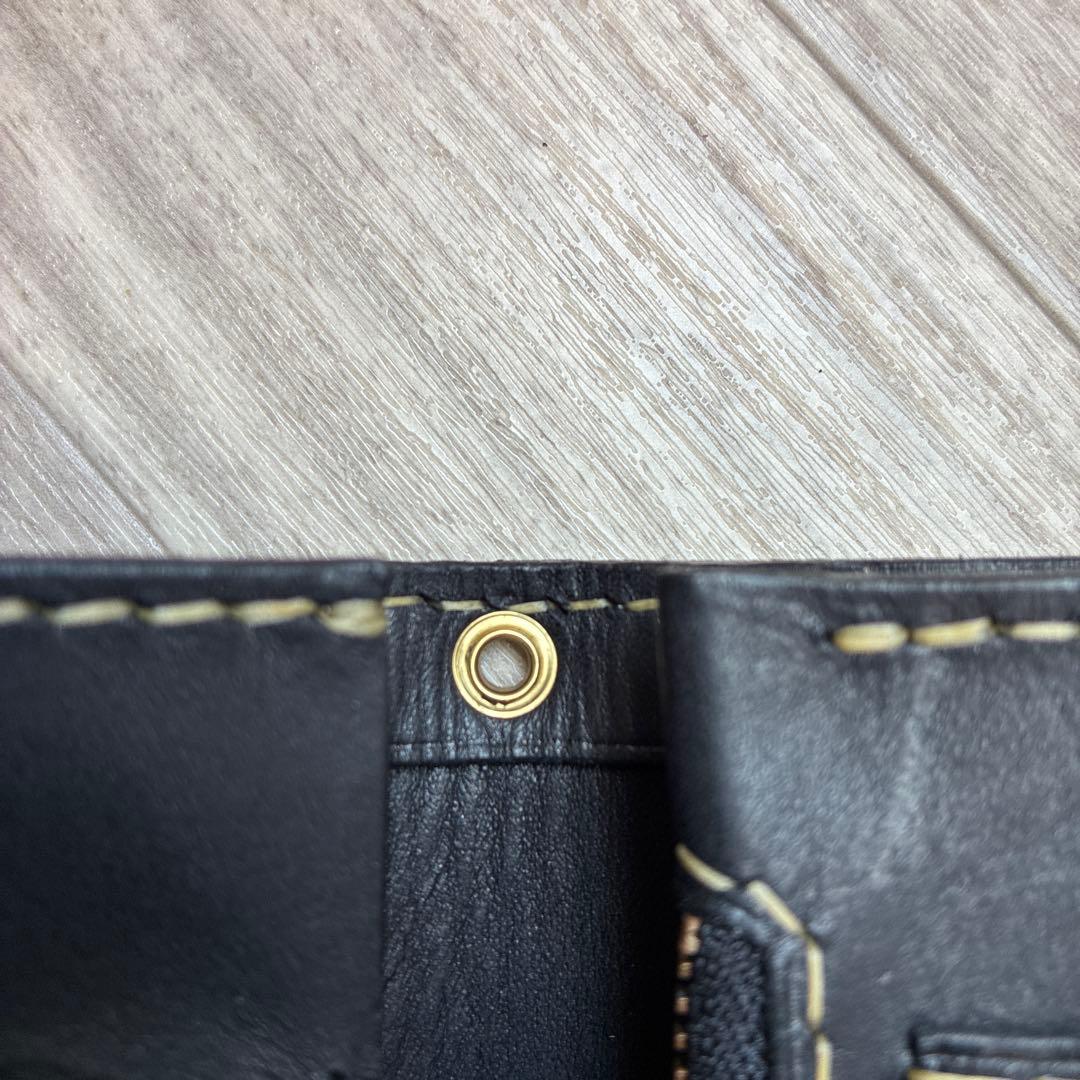 イタリアンレザー　ミドルトラッカーウォレット　真鍮　タイプB