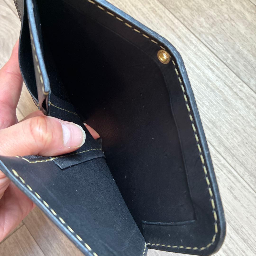 イタリアンレザー　ミドルトラッカーウォレット　真鍮　タイプB