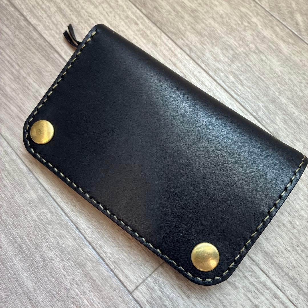 イタリアンレザー　ミドルトラッカーウォレット　真鍮　タイプB