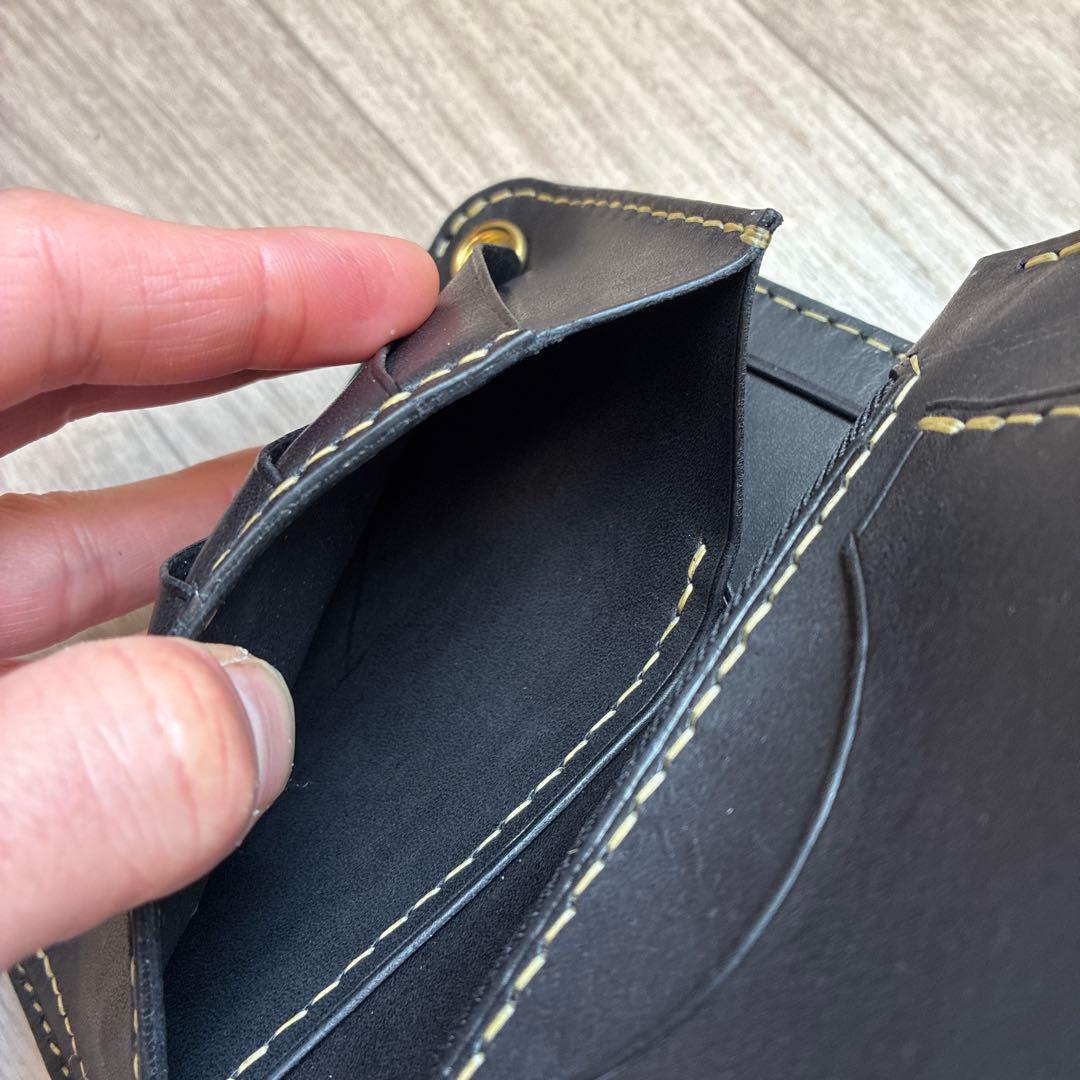 イタリアンレザー　ミドルトラッカーウォレット　真鍮　タイプB