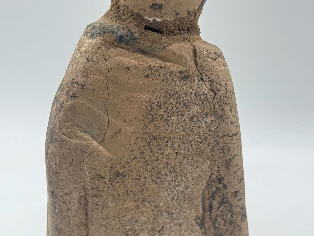 中国　漢時代　加彩陶俑　忌坐俑　アンティーク　送料込み260318