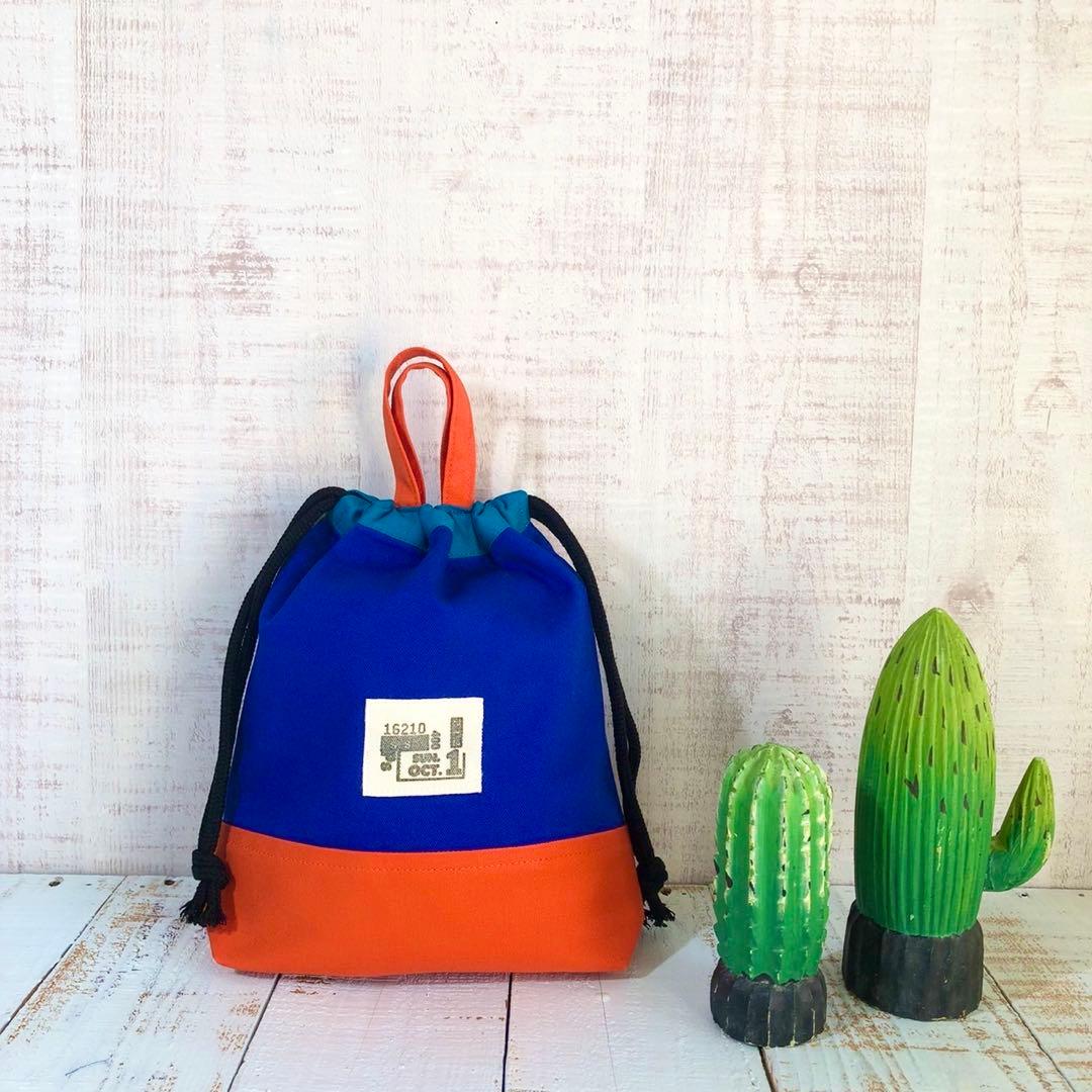 アウトドア風デザイン☆入園入学4点セット/トリコロールカラー/ハンドメイド