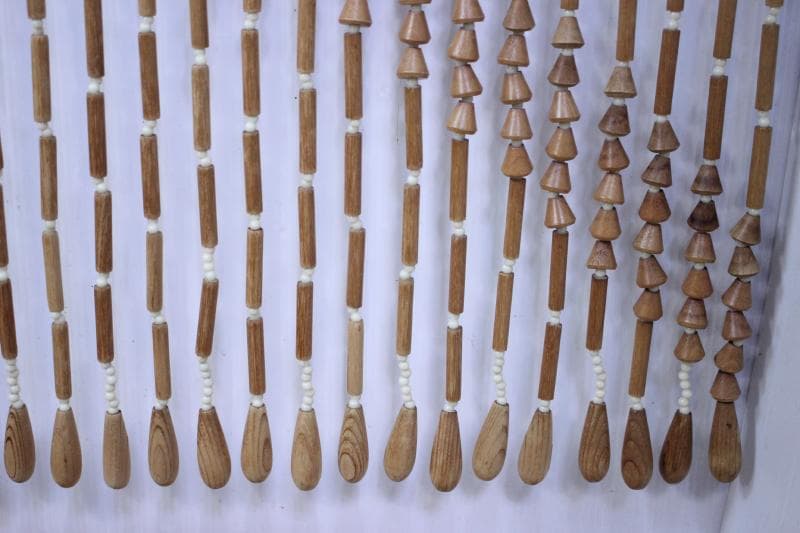 珠のれん　ロング寸　木玉暖簾　長さ152㎝　昭和レトロ　レトロポップ　当時物
