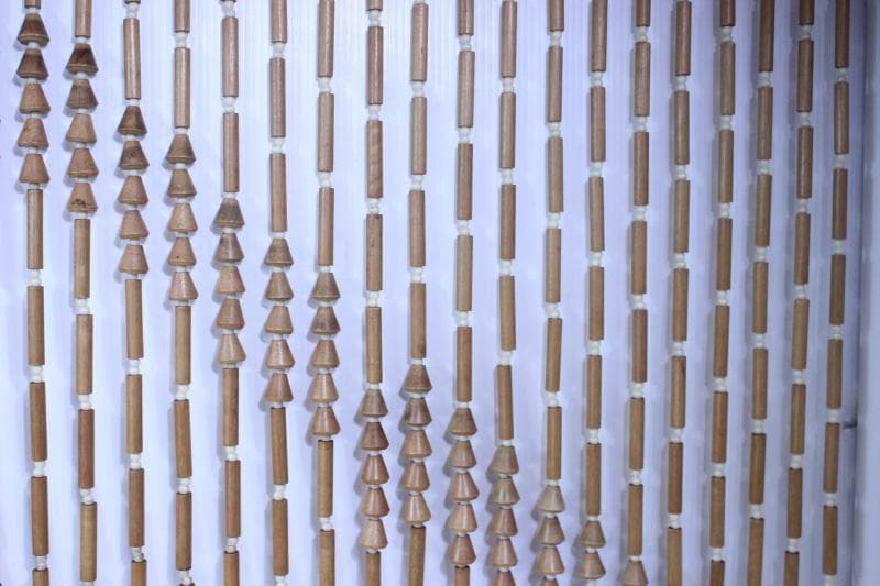 珠のれん　ロング寸　木玉暖簾　長さ152㎝　昭和レトロ　レトロポップ　当時物