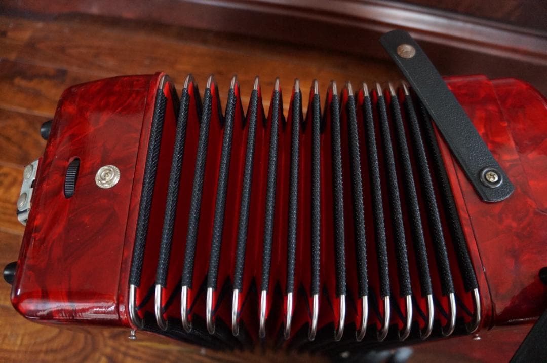 稼働品・YAMAHA・ヤマハ・S-25B・赤・アコーディオン・白黒25・鍵盤楽器