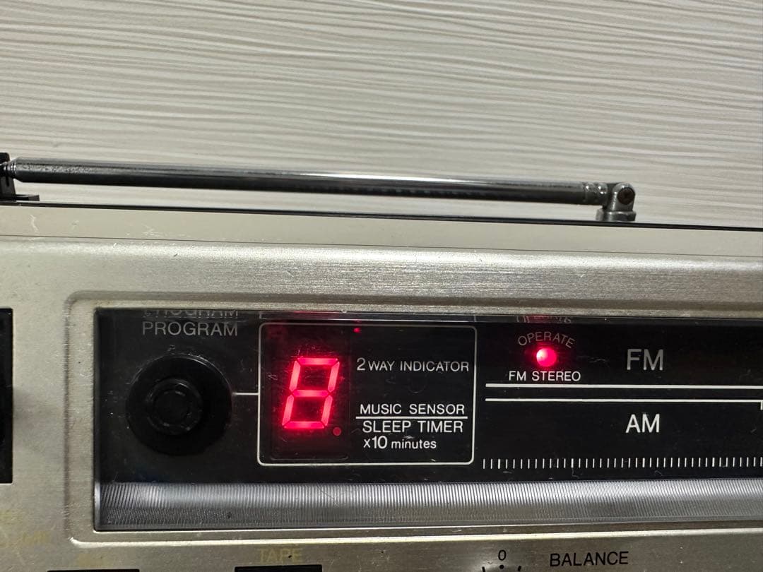 AIWAラジカセ CS-80 昭和レトロ 動作品 アイワ AM FM ステレオ