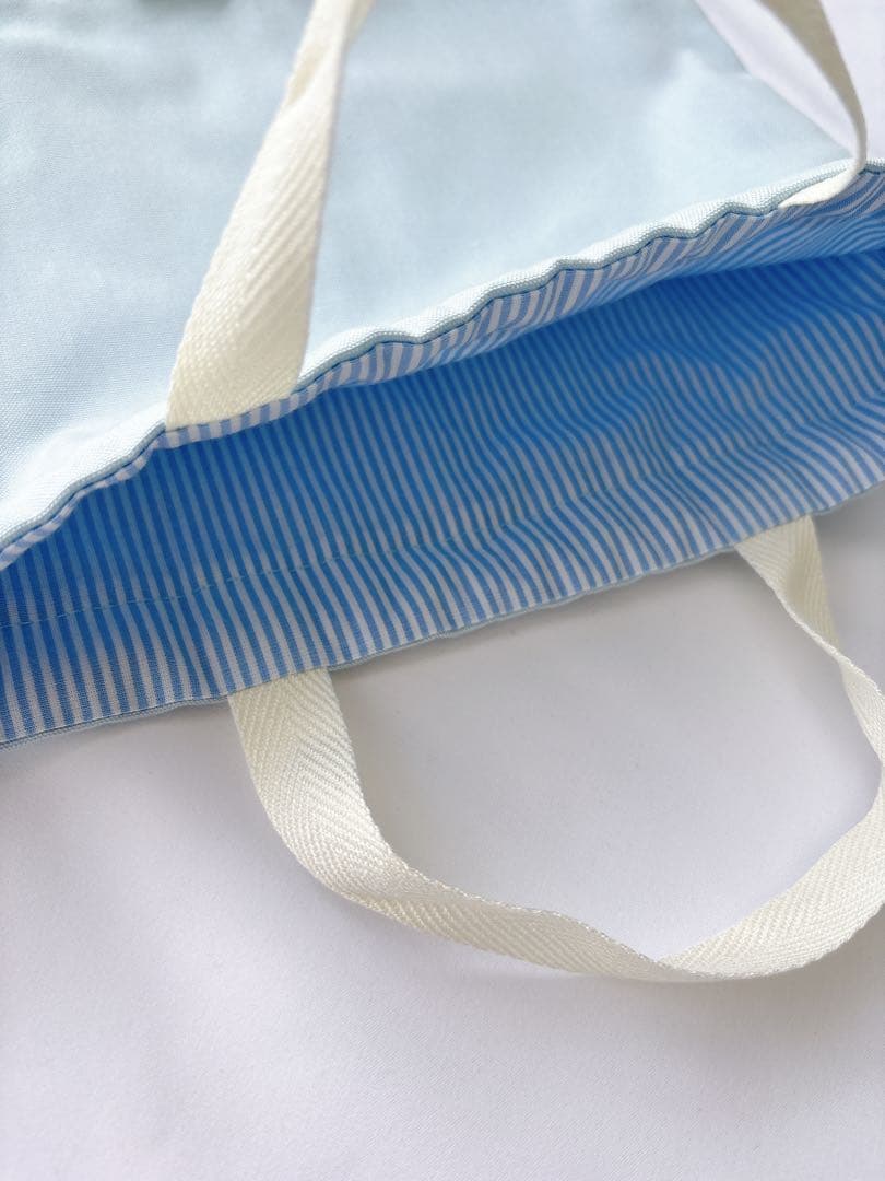 女の子入園入学3点セット（ベビーブルー×マーガレットアニー・ホワイトリボン）