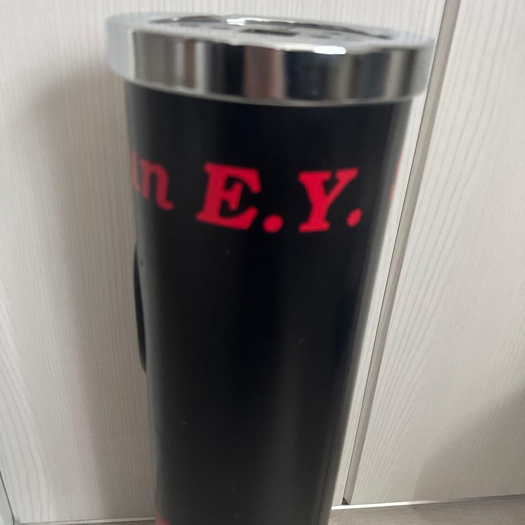 矢沢永吉　レア　E.YAZAWA円筒形スチール置き型灰皿&ゴミ箱