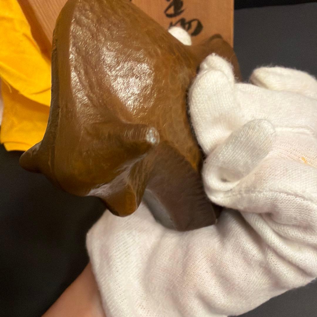 小林尚珉作　邁進鑄牛置物　木箱付き　アンティーク