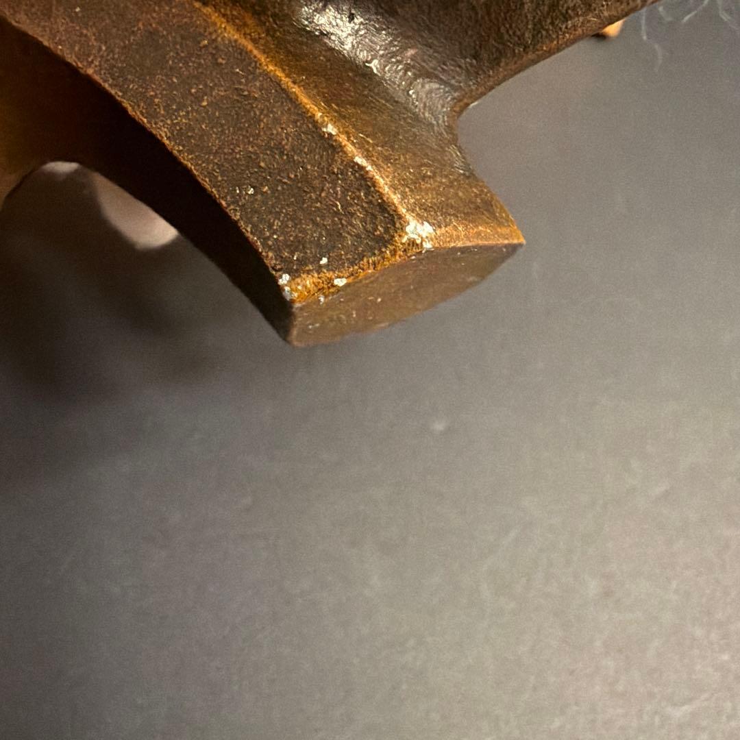 小林尚珉作　邁進鑄牛置物　木箱付き　アンティーク