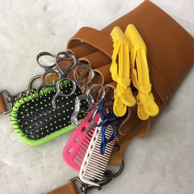 シザーケース　トリマーケース　ハンドメイド　栃木レザー　美容師　トリマー