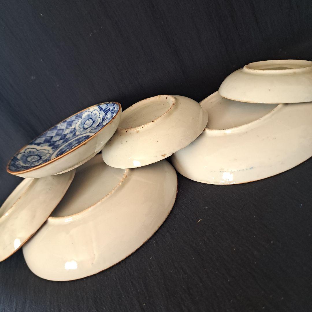 「印判の楽しみ 羊歯と花のモチーフ」 皿(直径16cmと11cm) 6客セット