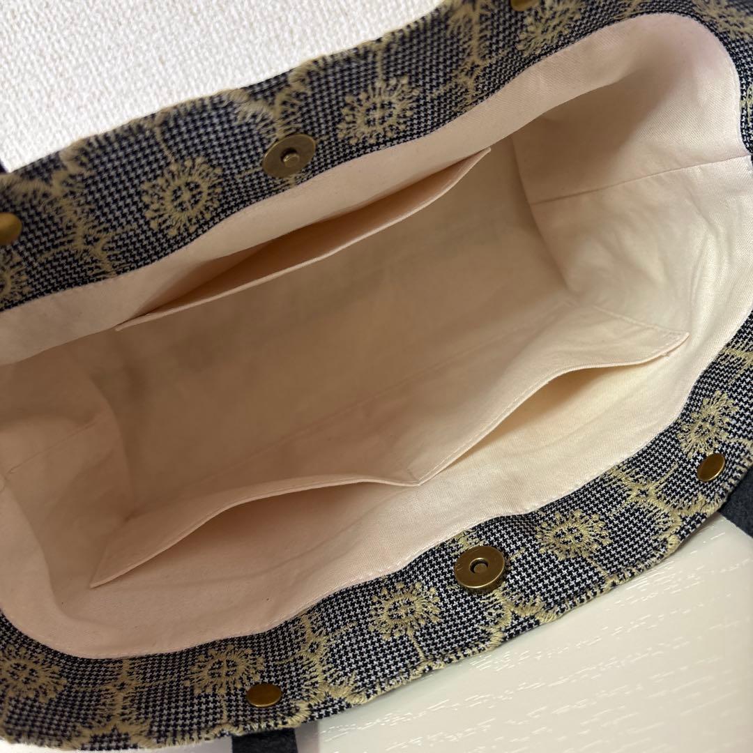 腕かけできるトートバッグSS／ミナペルホネン anemone／ヌメ革持ち手