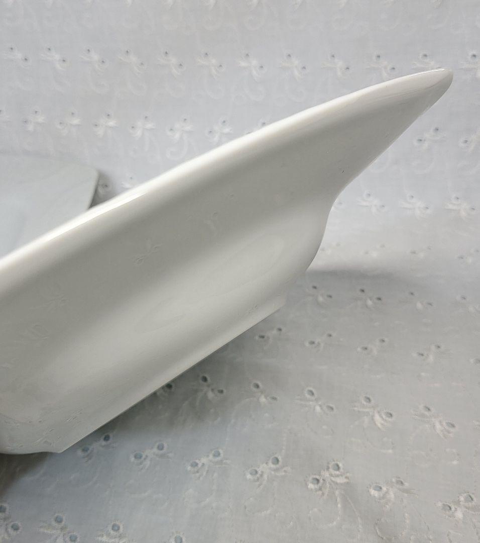 2枚✨ロイヤルコペンハーゲン ホワイト ハーフレース スクエア プレート②