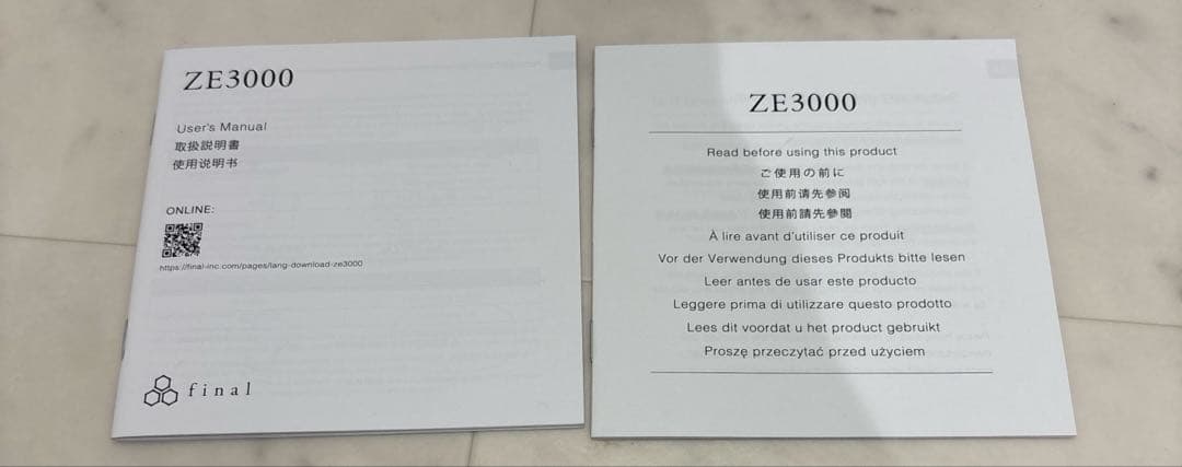 final ZE3000 ワイヤレスイヤフォン　ブラック