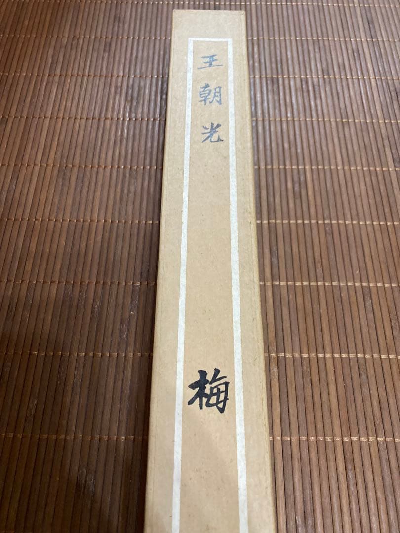 王朝光 梅図 掛軸 肉筆 直筆サイン 落款 共箱付 紅梅 水墨画 床の間