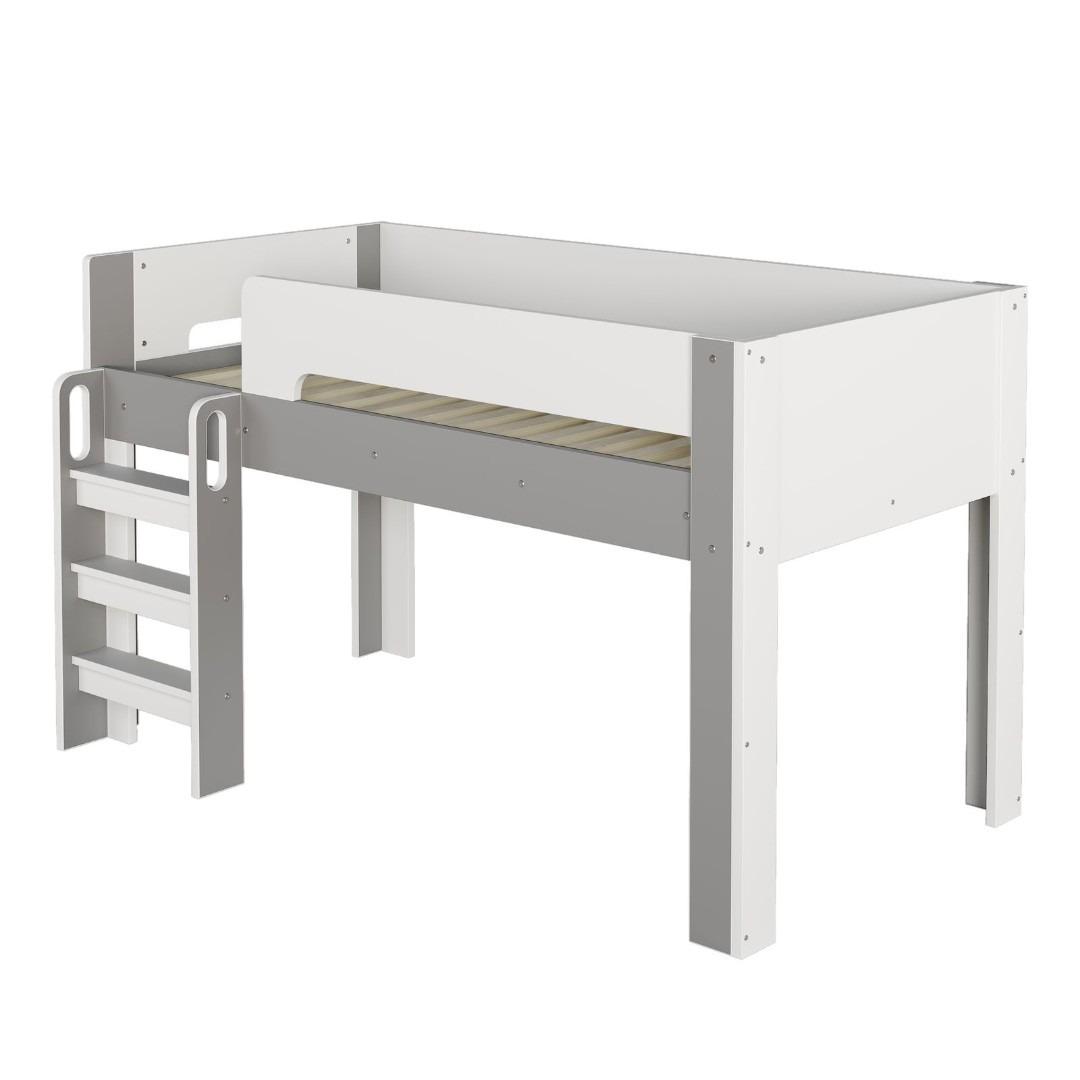 システムベッド ロフトベッド 階段付き 木製 本棚 机付き 学習机 シングル