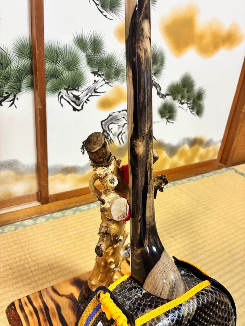 沖縄三線　伊江島クルチ(黒木) ユナー！与那城型　本皮一枚張り