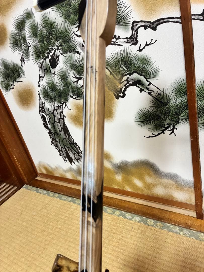 沖縄三線　伊江島クルチ(黒木) ユナー！与那城型　本皮一枚張り