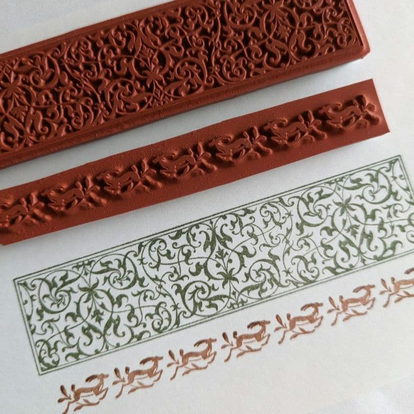 ドイツ製 輸入ラバースタンプ マウント済 『クリスマスのボーダー装飾/2種』