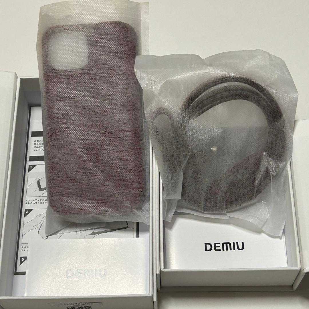 【新品】DEMIU スマホケース クロコ型ワインレッド iPhone14/16e